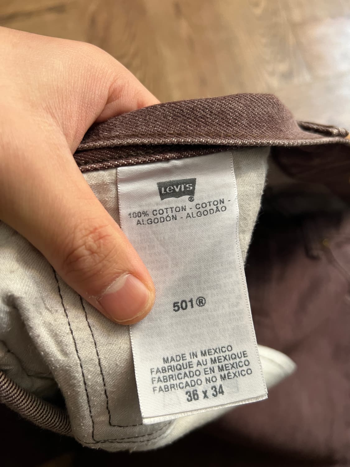 [36]리바이스 501 빈티지 워싱 다크브라운 데님 팬츠 상품이미지6