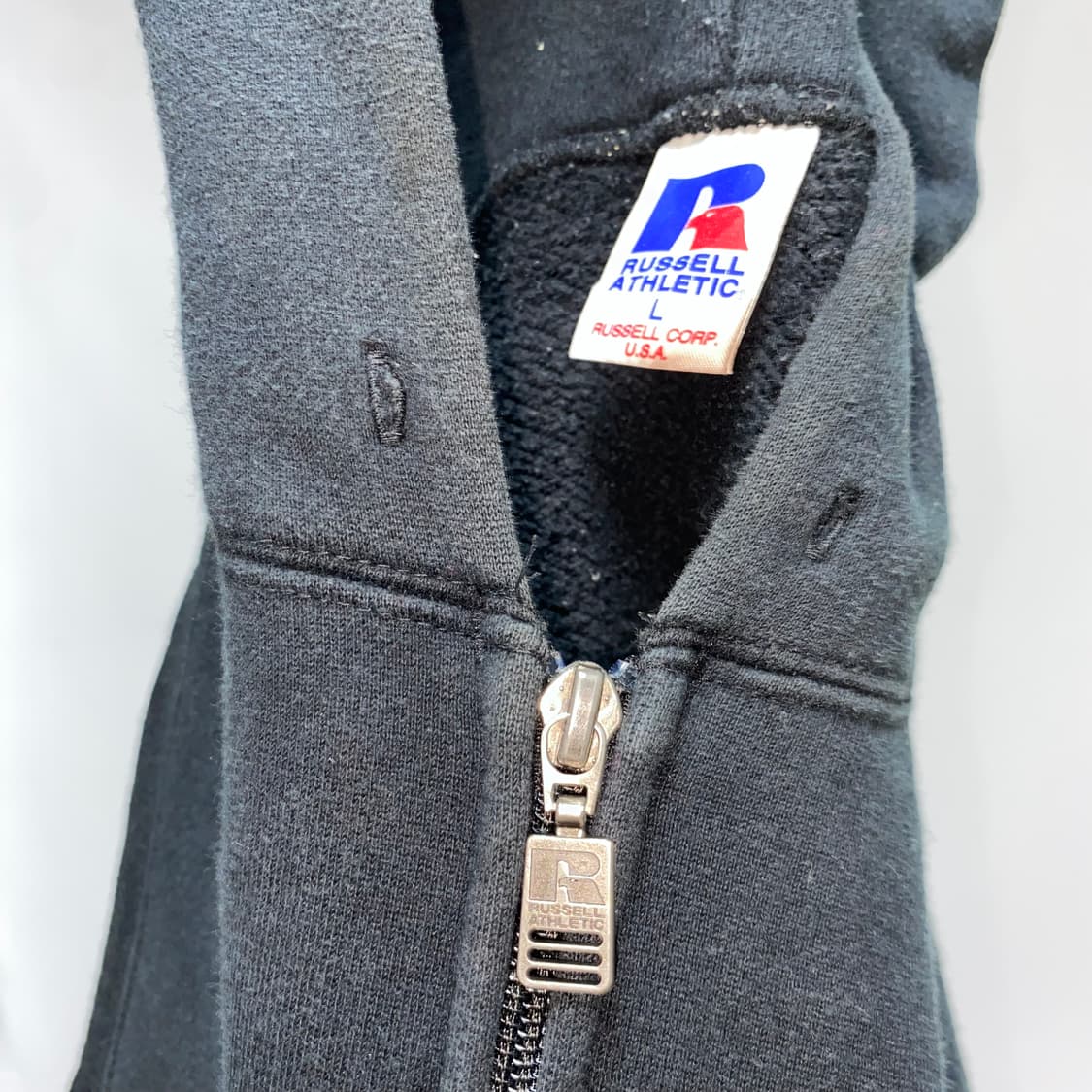 90년대 미제 러셀 에슬레틱 후드집업 후디 블랙  상품이미지4