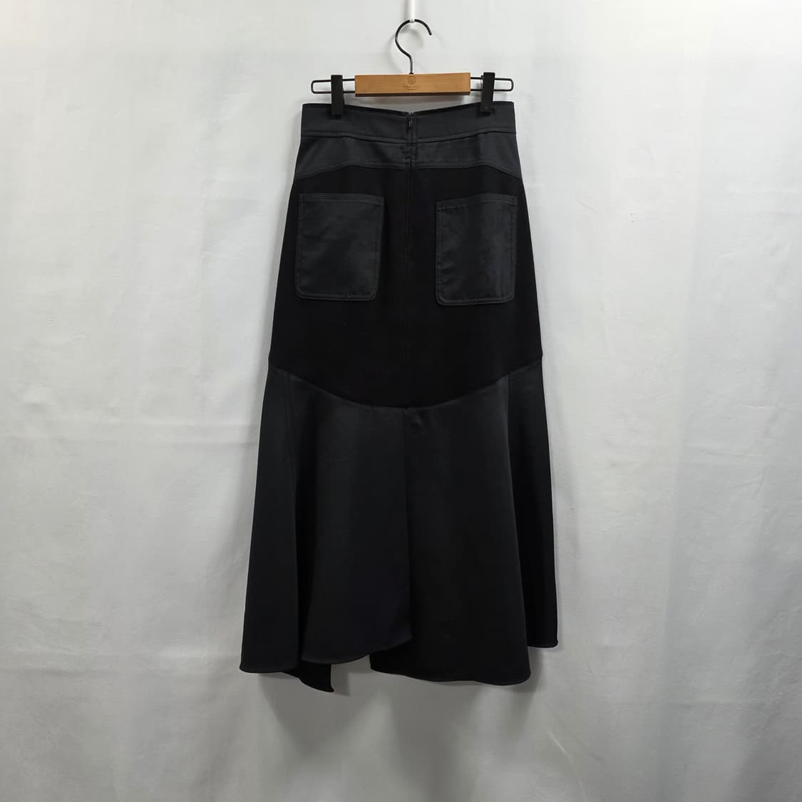 1080 한섬 시스템 블랙 언발란스 믹스매치 롱 스커트 44 상품이미지2