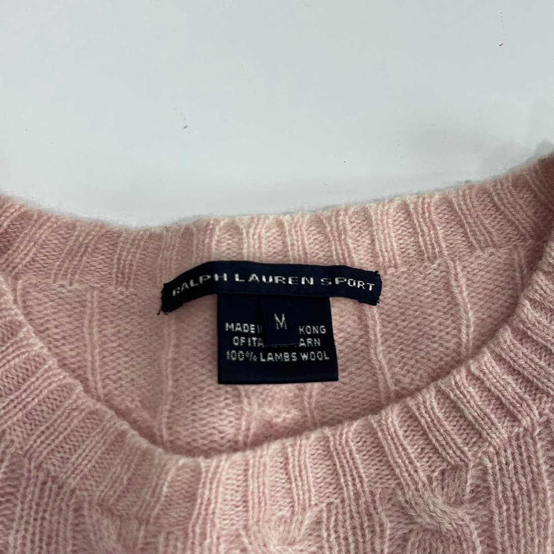 Polo 폴로 스카이블루 포니 라이트핑크 케이블 니트 상품이미지5