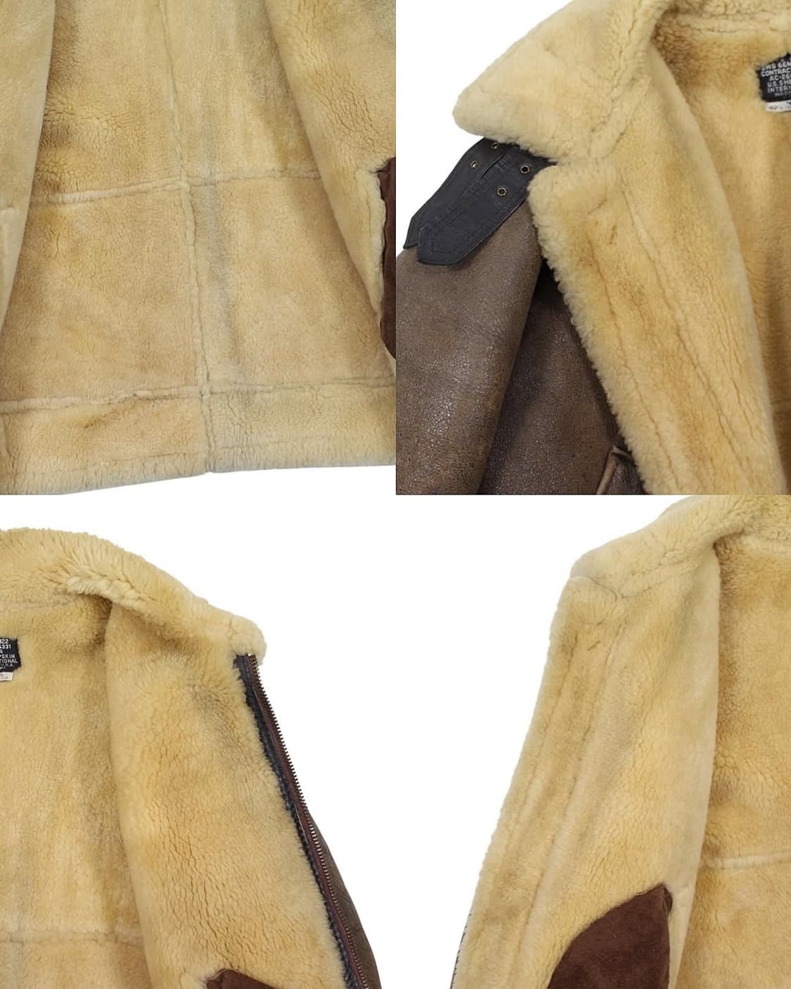1980s US Sheepskin B-3 무톤 플라이트 자켓 빈티지 미제 상품이미지6