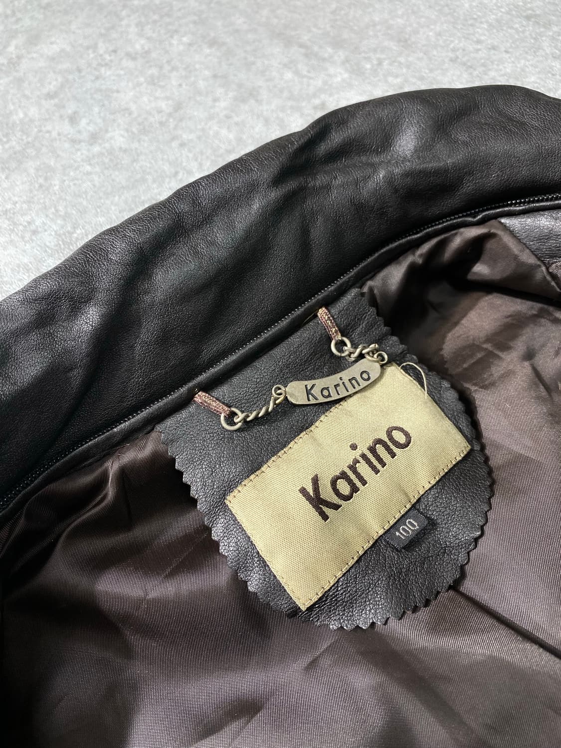 [L] 90s Karino 빈티지 양가죽 레더 봄버자켓 상품이미지6