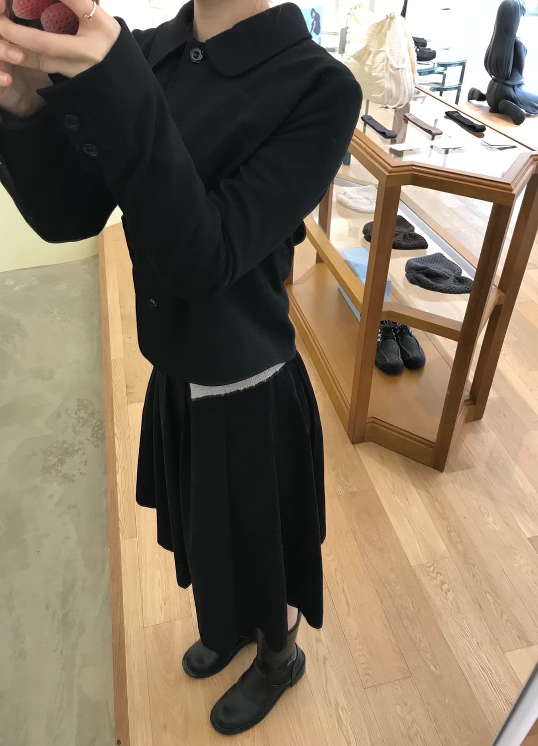 스웨이드 미디스커트 상품이미지1