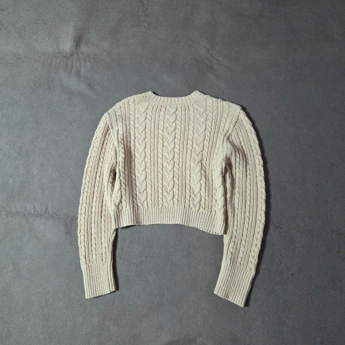 LFM 렉스핑거마르쉐 크롭 케이블 니트 탑 상품이미지2