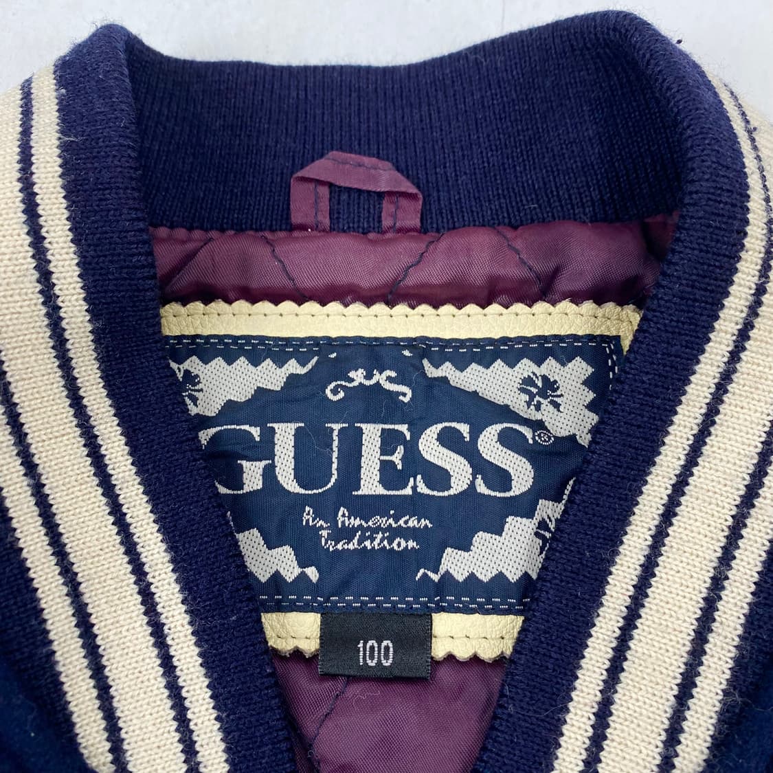 90s 게스 암레더 자수 바시티 자켓 (100) 상품이미지6