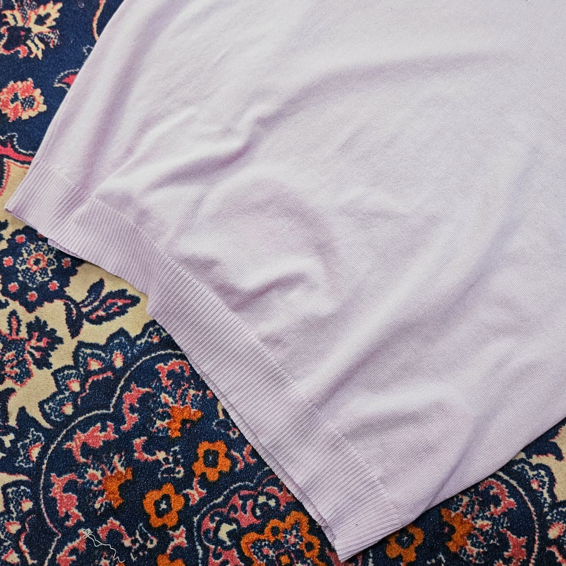 (새상품)Senseera Tencel 카라 스티치 퍼플 반팔 니트 상품이미지4