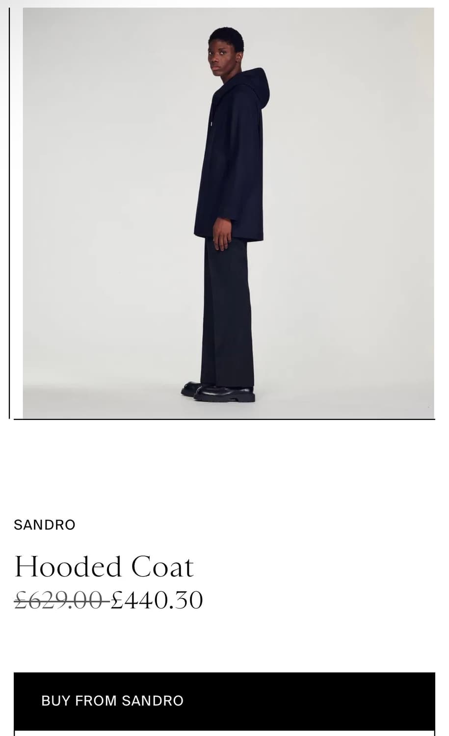 (구매가 60만원)Sandro 산드로 네이비 코트 L (캐시미어,울) 상품이미지2