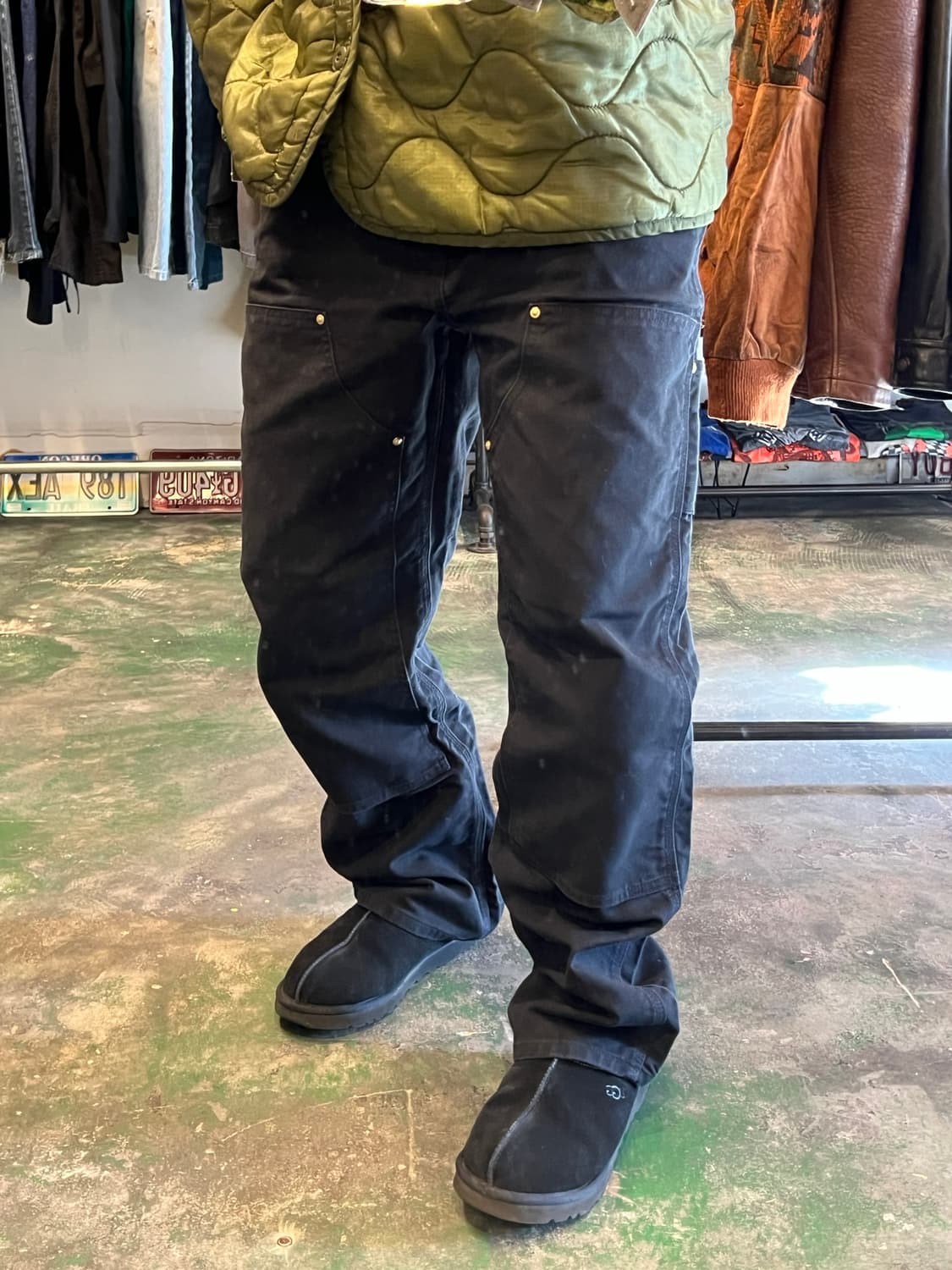 [36x30] 칼하트 B01 BLK 더블니 워크 팬츠 USA 덕 블랙 상품이미지2