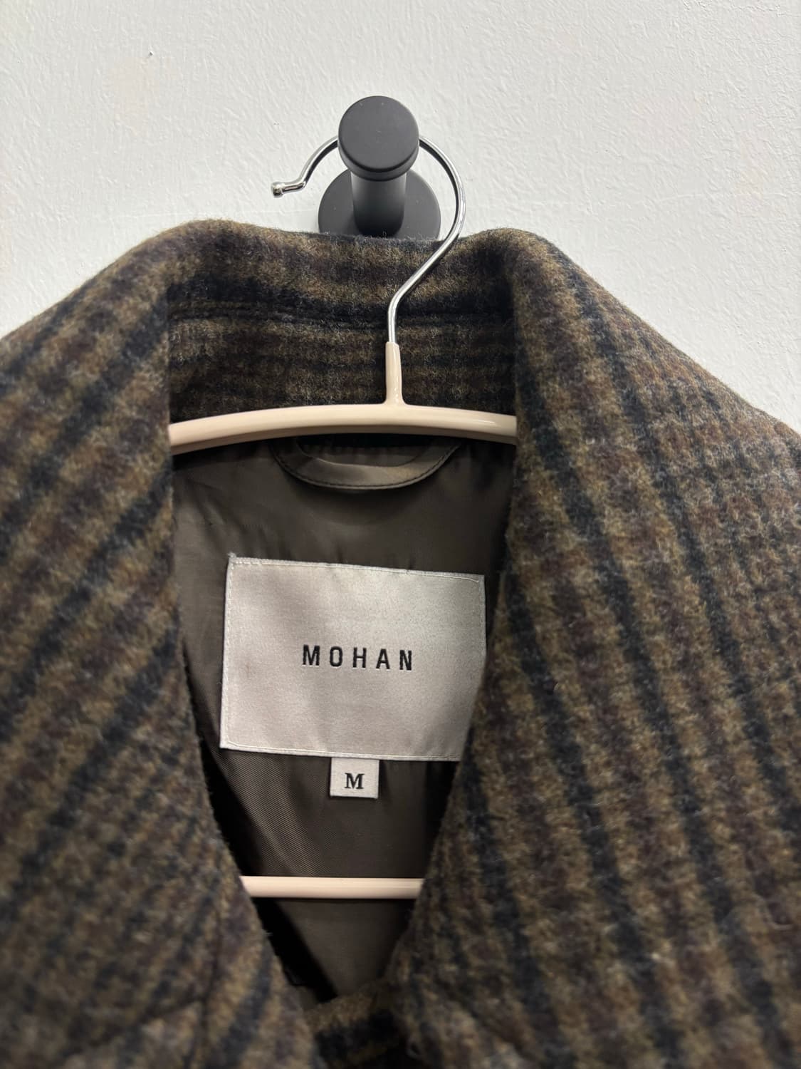 모한 MOHAN 체크 더블 브레스티드 롱 코트 상품이미지5