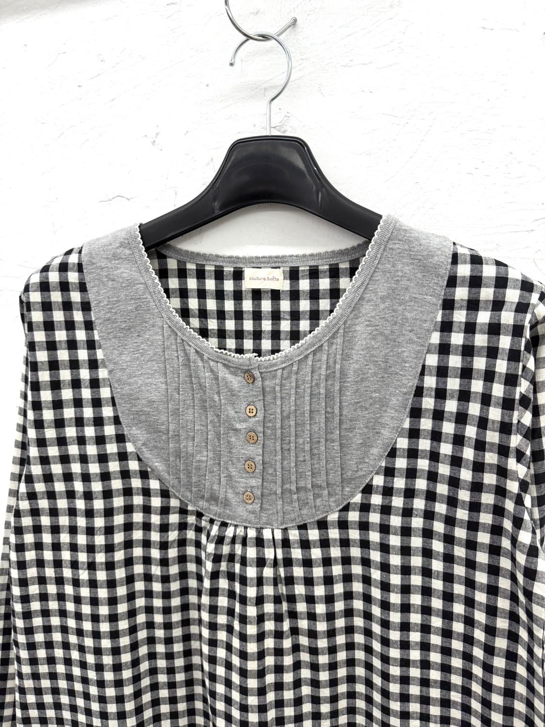 couture boite 핀턱 체크 탑 상품이미지2