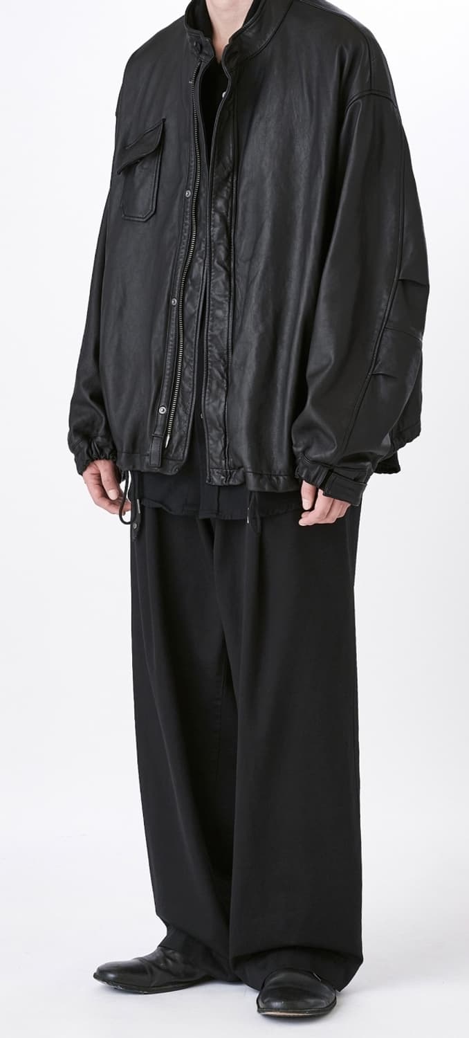 [3,L] 이얼즈어고 워시드 레더 랜드 파카 블랙 상품이미지2