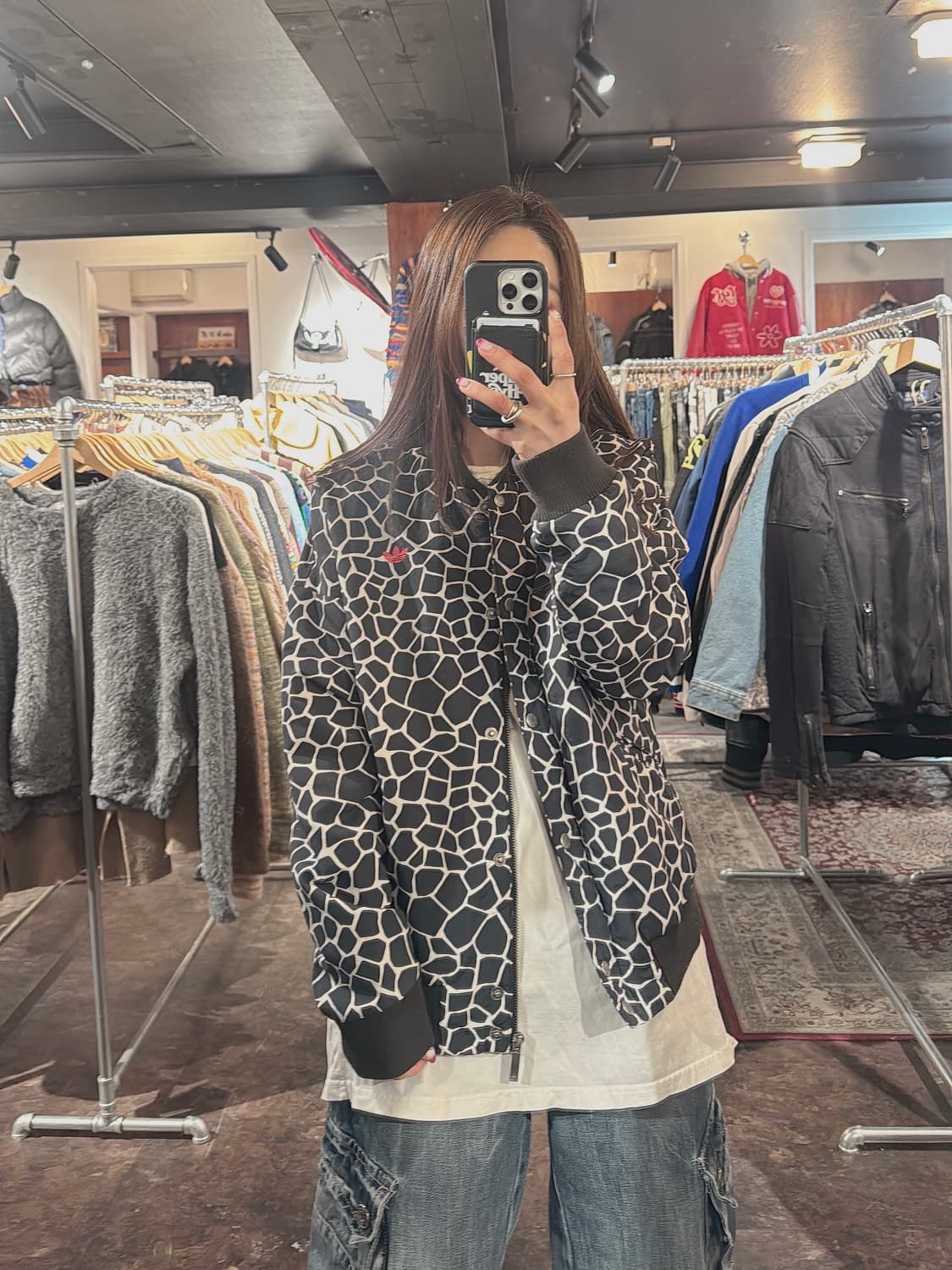 아디다스 애니멀 패턴 블루종 봄버 자켓 M 상품이미지7