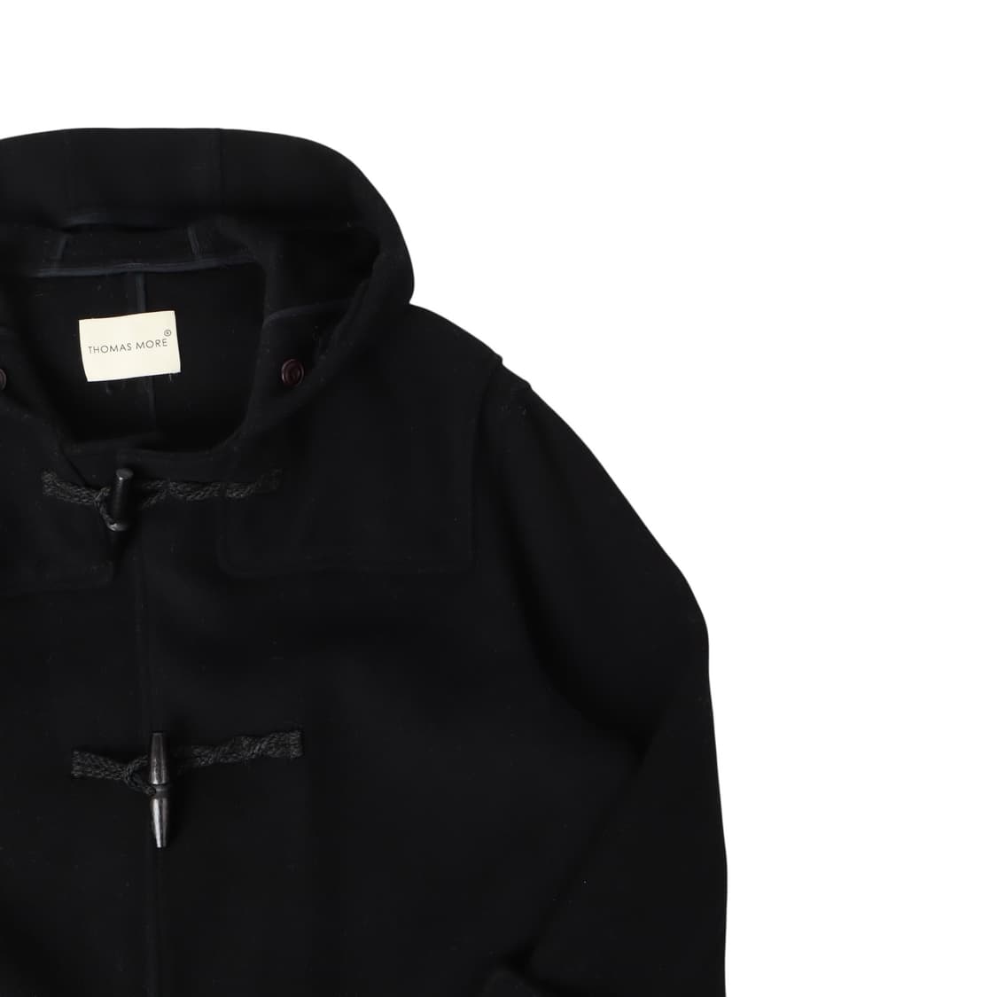 토마스모어 블랙 울 더플 코트 상품이미지3
