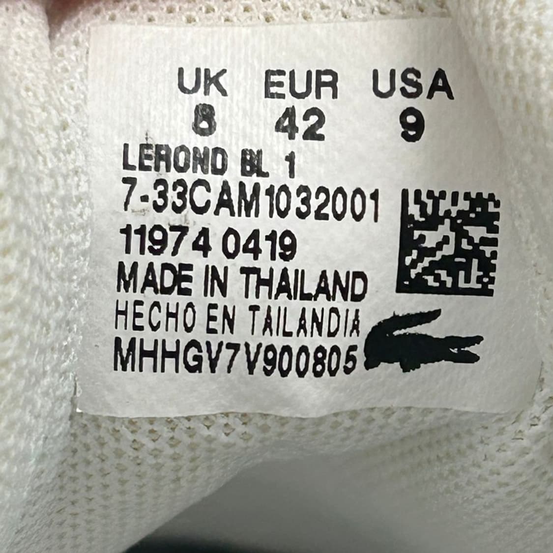 라코스테 스니커즈 화이트 UK8 상품이미지7