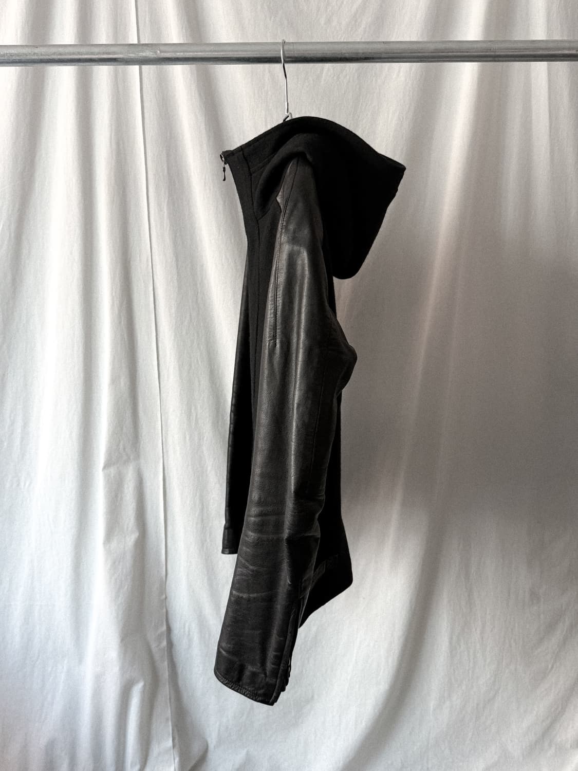 Kazuyuki kumagai attachment 레더 믹스 후드 자켓 상품이미지8