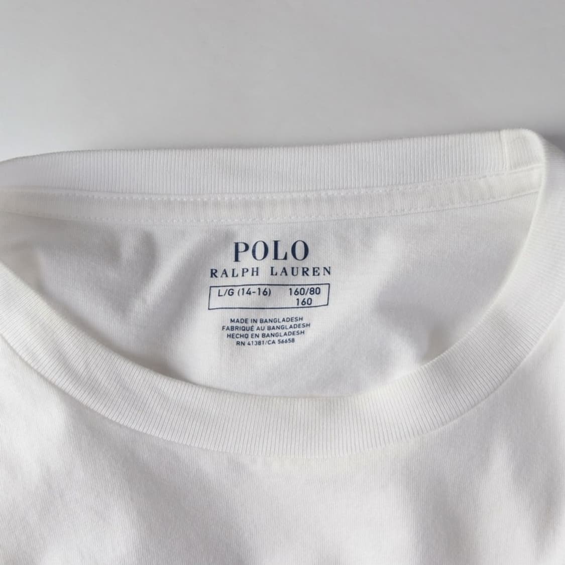 폴로랄프로렌 링거넥 화이트 반팔 티셔츠 L 14-16 상품이미지5