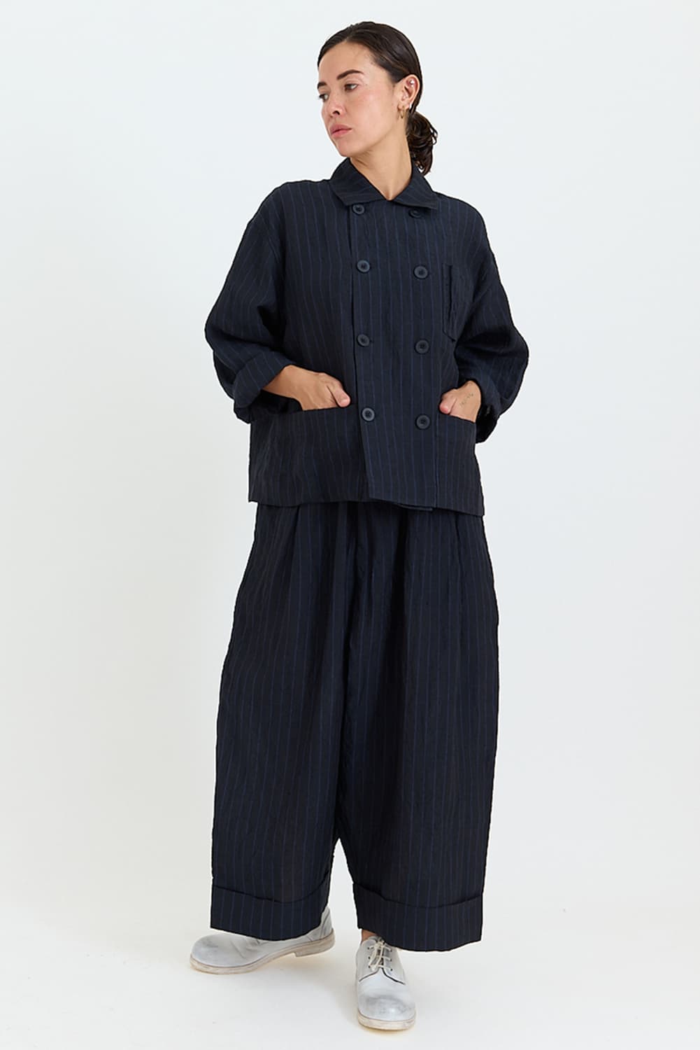 Baker trousers butcher stripe / L 상품이미지2