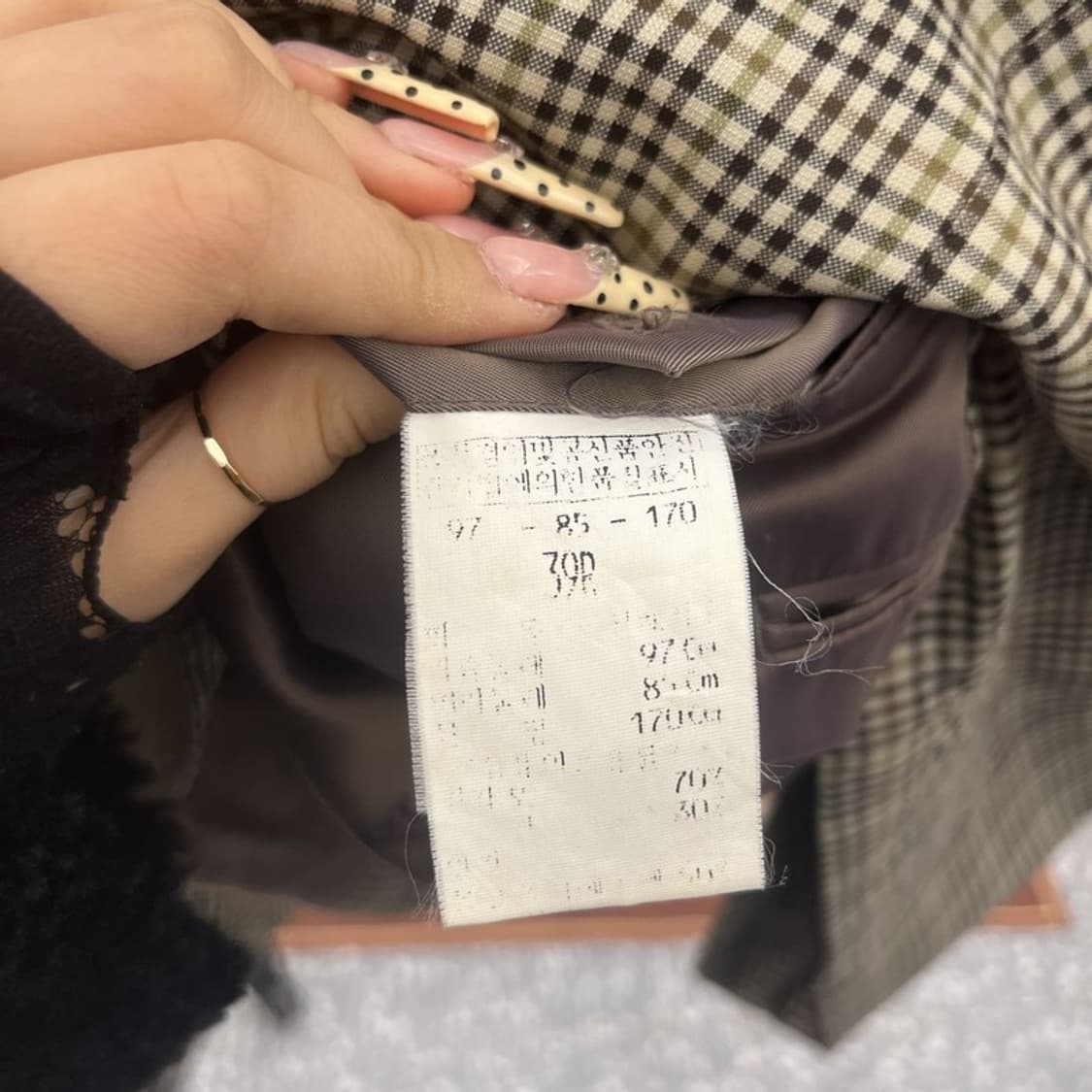 입생로랑 퓨어옴므 빈티지 레트로 체크 블레이저 자켓 39R C09779 상품이미지5