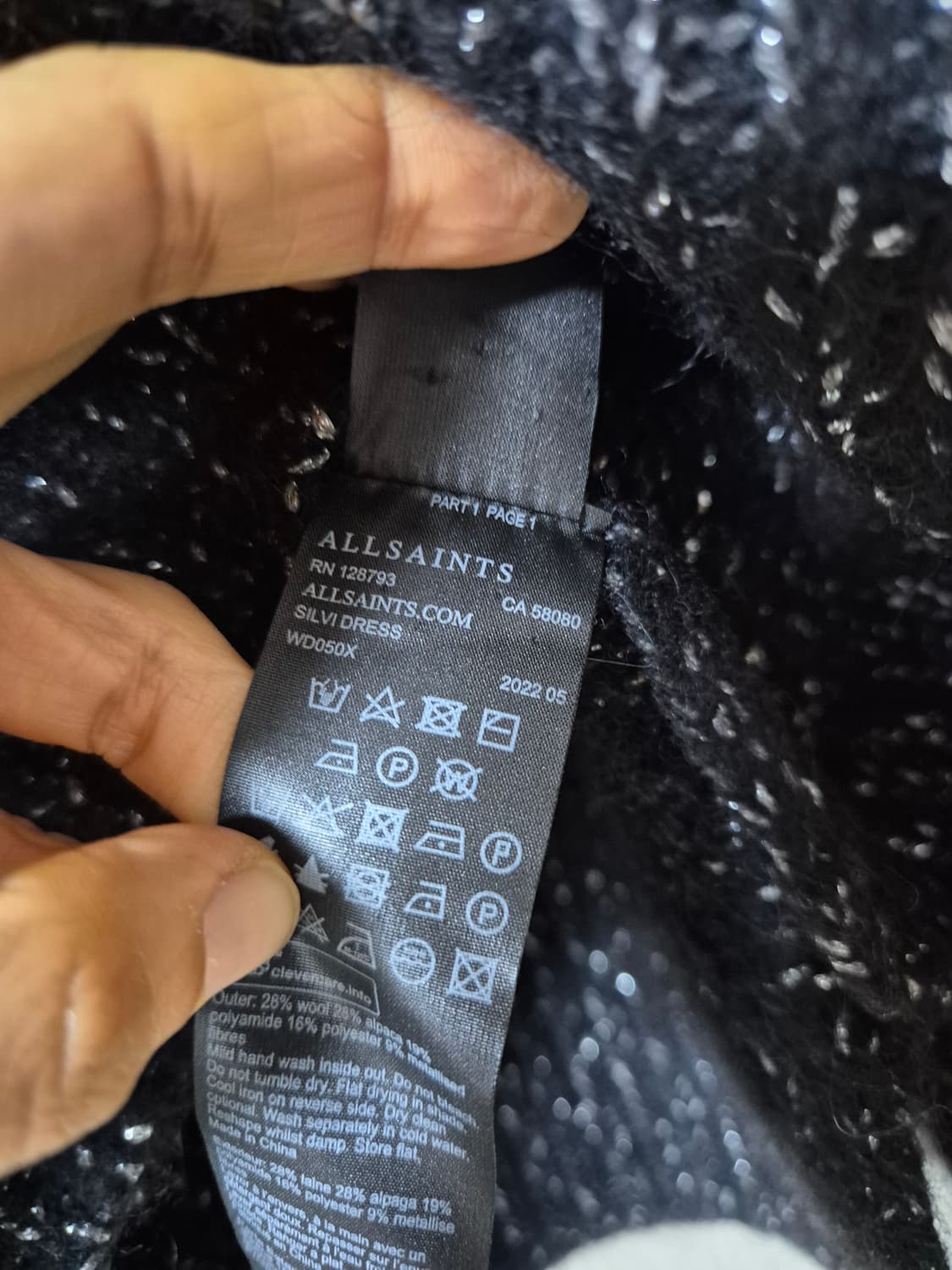 (22년) 올세인츠 크롭 니트 펄니트 스웨터 xs 상품이미지8