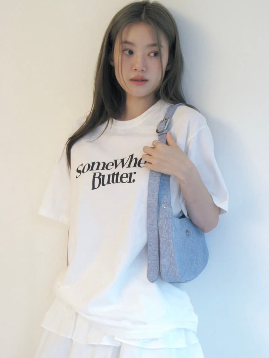썸웨어버터 웨이브 로고 오버핏 티셔츠 상품이미지1