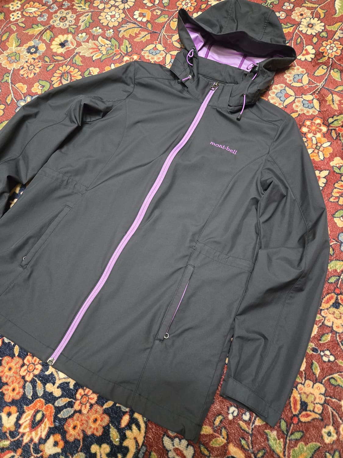 [Montbell] 몽벨 여성용 후드 바람막이 (M,차콜&퍼플) 상품이미지2