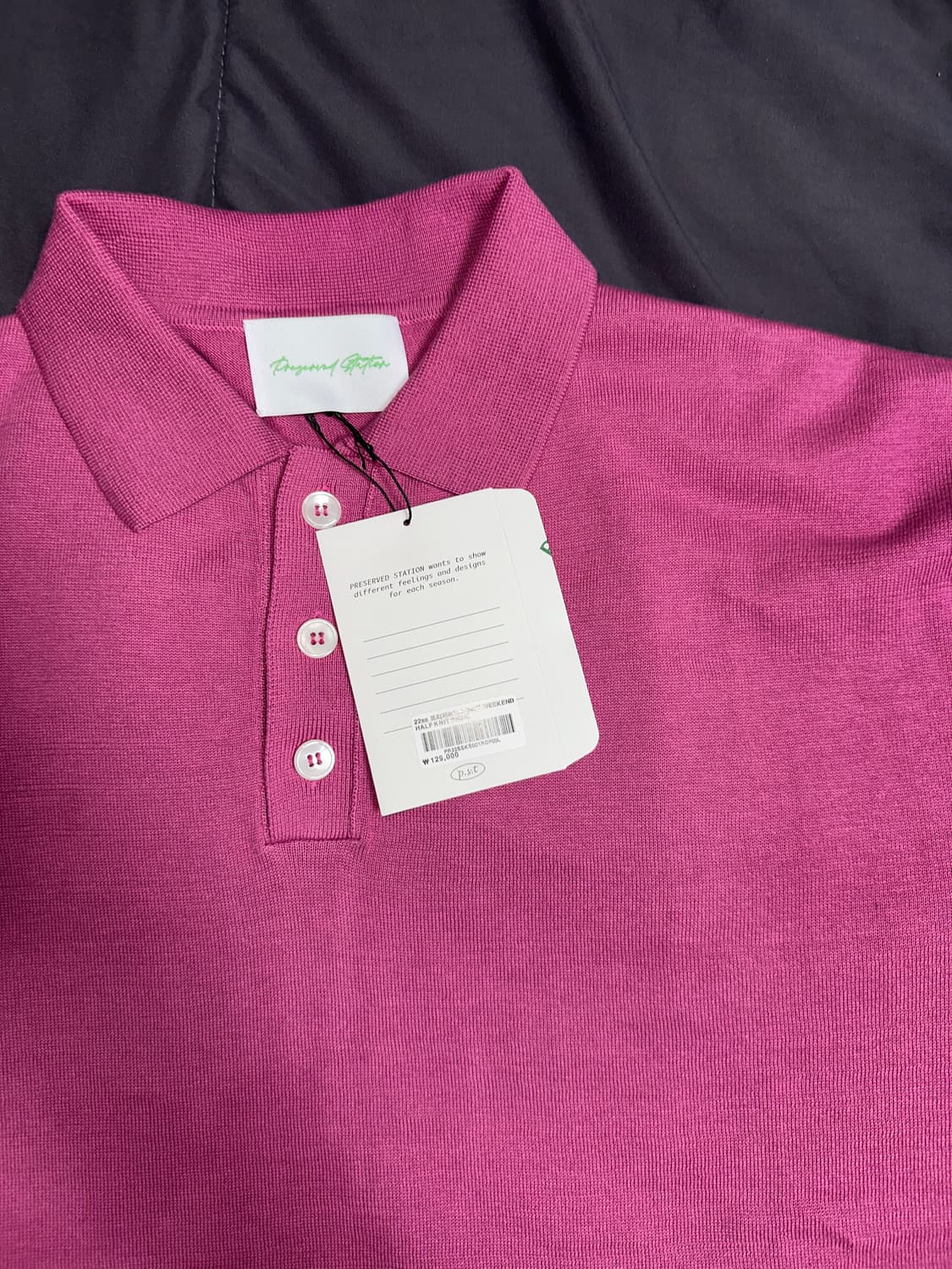 프리저브드 스테이션 반팔 카라 니트 핑크 L 새상품 상품이미지3