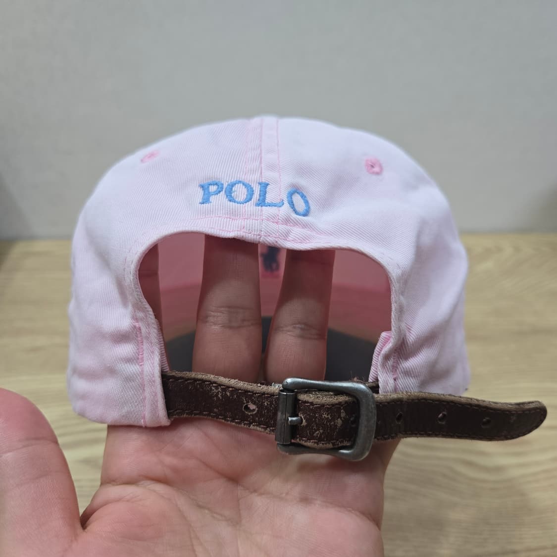 OS 폴로랄프로렌 구형 가죽끈 볼캡 핑크 상품이미지3
