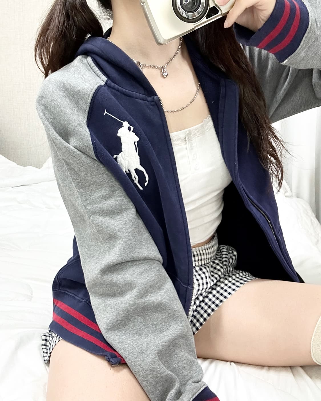 폴로 빅포니 배색 후드집업 상품이미지3