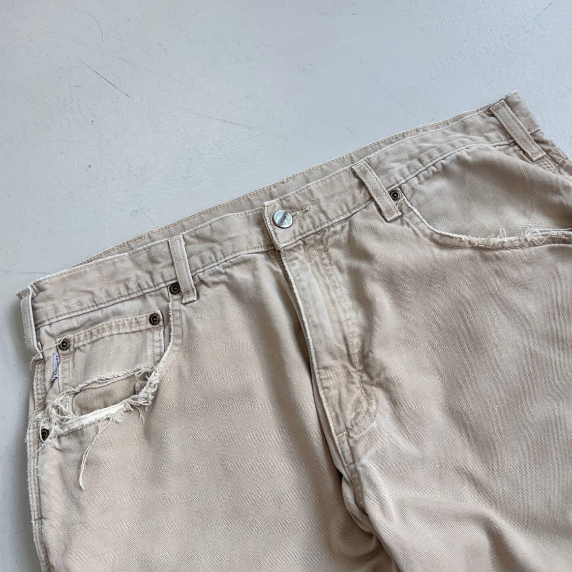 칼하트 OG 가죽패치 카펜터 덕캔버스 와이드 워크팬츠 상품이미지4