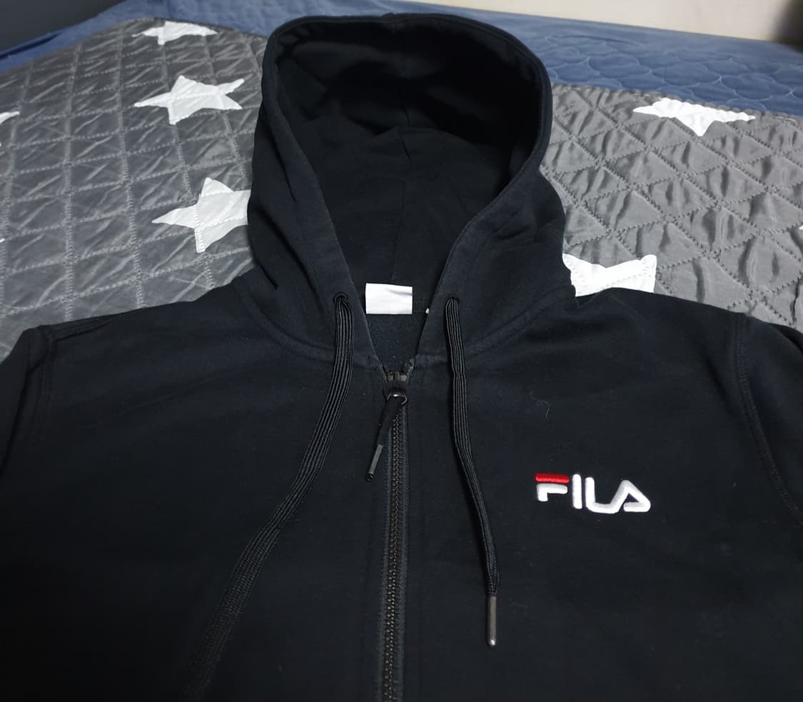 FILA 레그핏 기모 후드집업 자켓 블랙 (XL) 상품이미지2