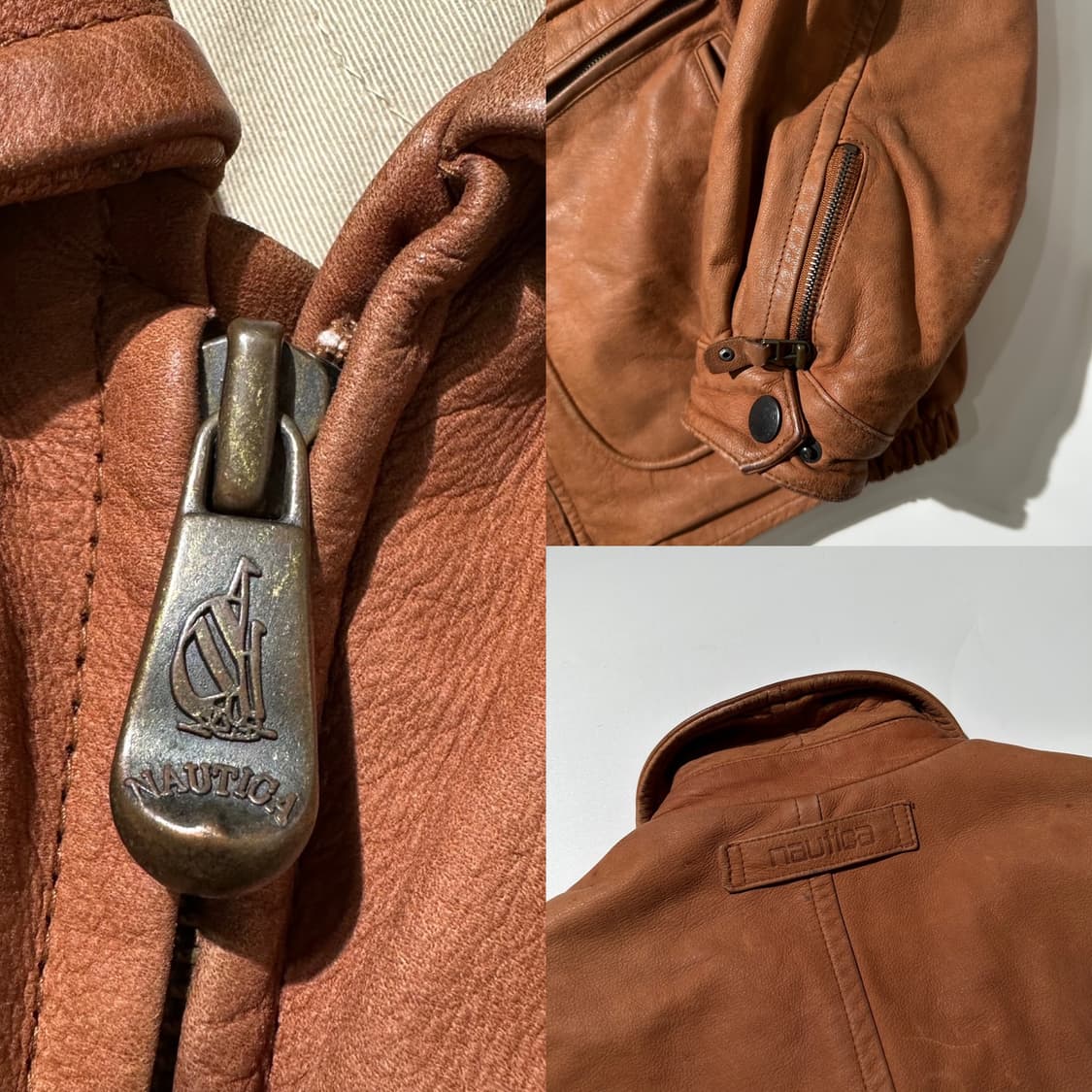 노티카 90‘s 카우레더 A-2 플라이트 봄버 자켓 상품이미지5