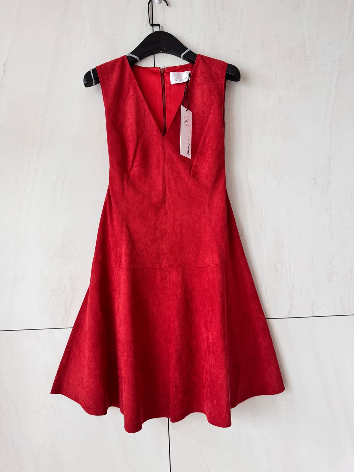 새상품 George J. Love 레드 V넥 원피스 38(44,55사이즈 상품이미지1