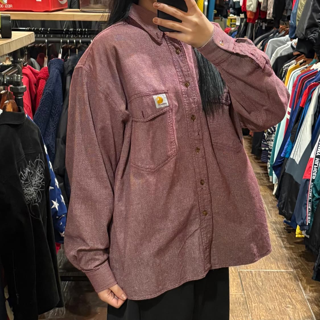 [HI] Carhartt 칼하트 투포켓 긴팔셔츠 레드 상품이미지4
