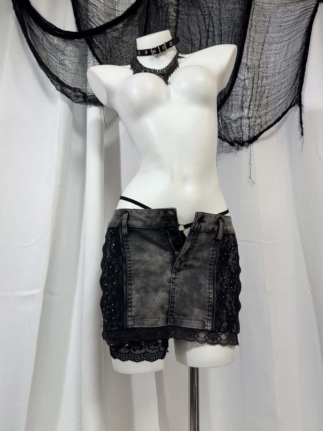 lace zipper skirt 상품이미지2
