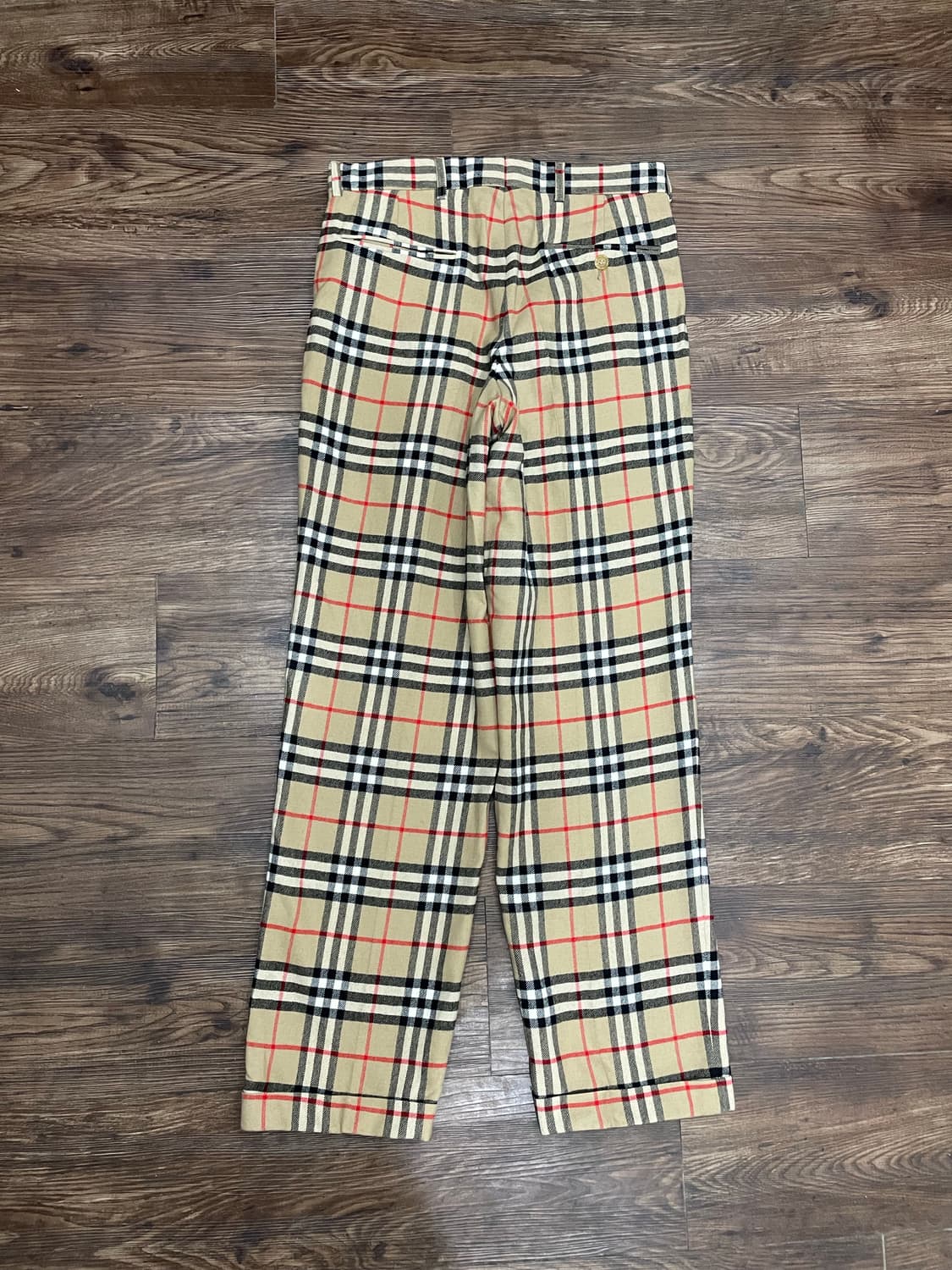 90s 버버리 울 노바체크 팬츠 베이지 30 상품이미지9