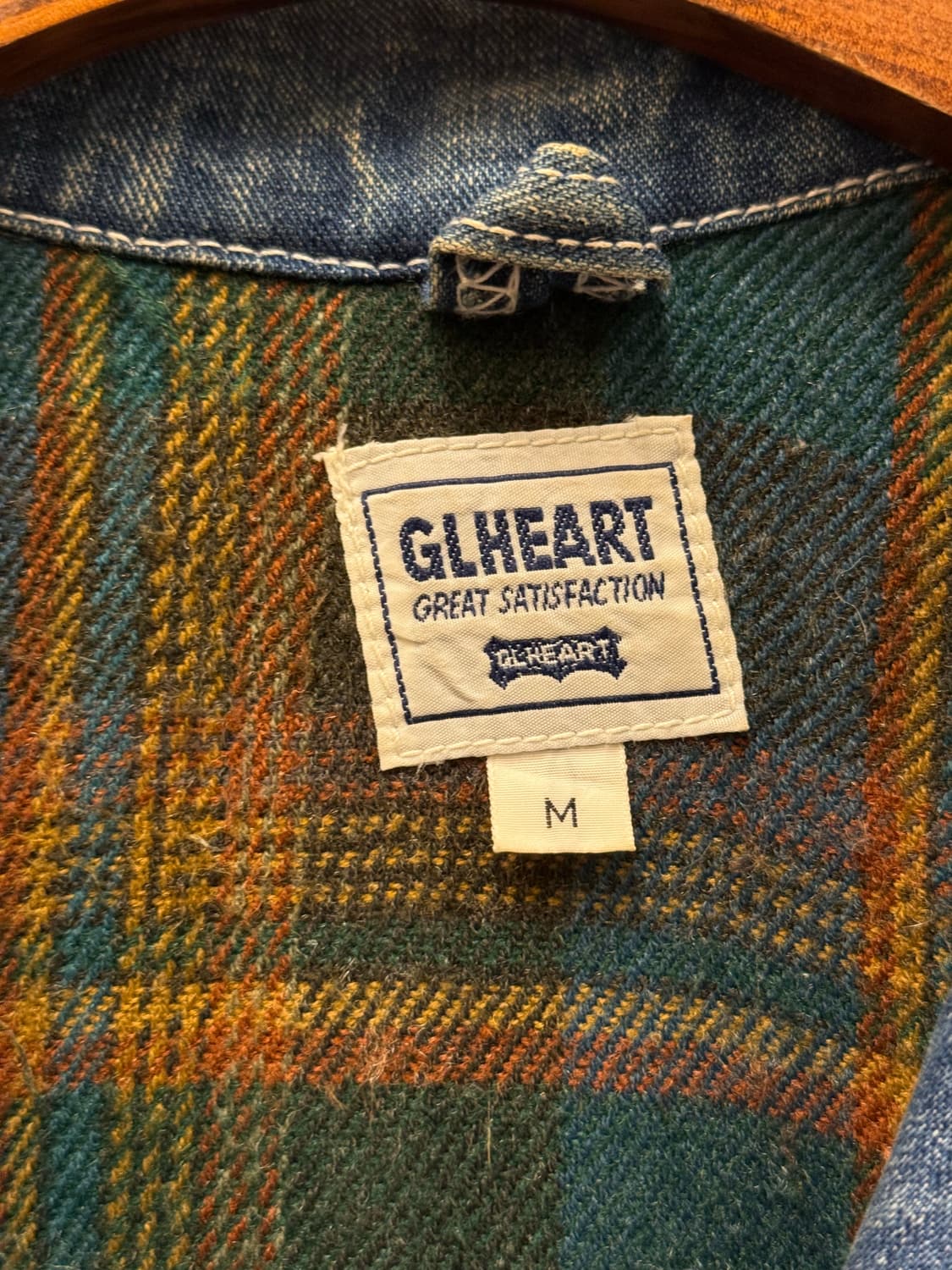 M) 90s Denim Chore Plaid Blanket Lining 상품이미지6