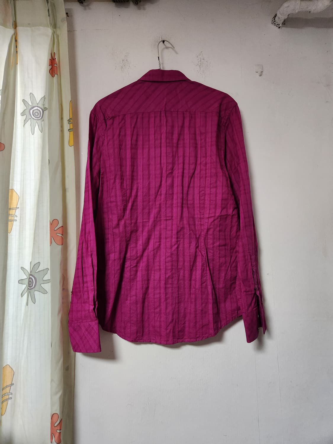 게스 남성 핑크 체크 긴팔 셔츠 M 상품이미지2