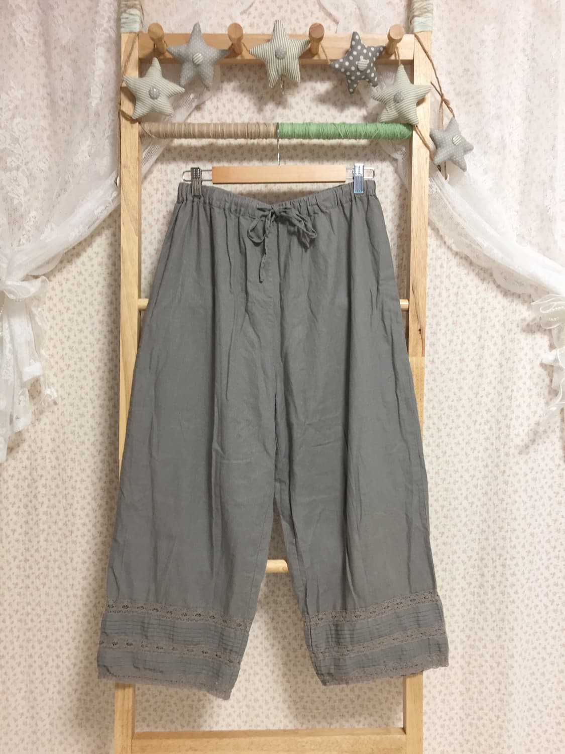 빈티지 모리걸 차콜 린넨 팬츠 상품이미지2