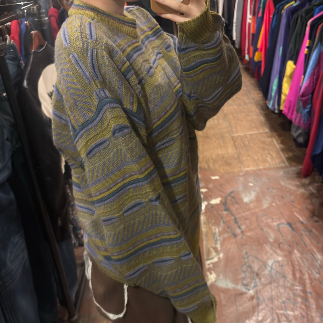 [Hi] 그린 패턴 스웨터 니트 상품이미지4