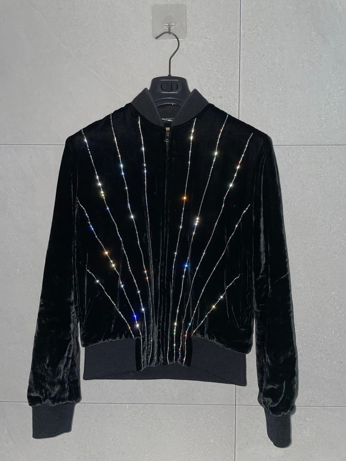 생로랑 fw15 라인스톤 벨벳 블루종 봄버자켓 상품이미지3