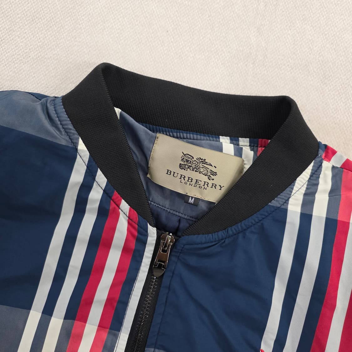 [M] 명품 체크 블루종 점퍼 0202J 상품이미지3