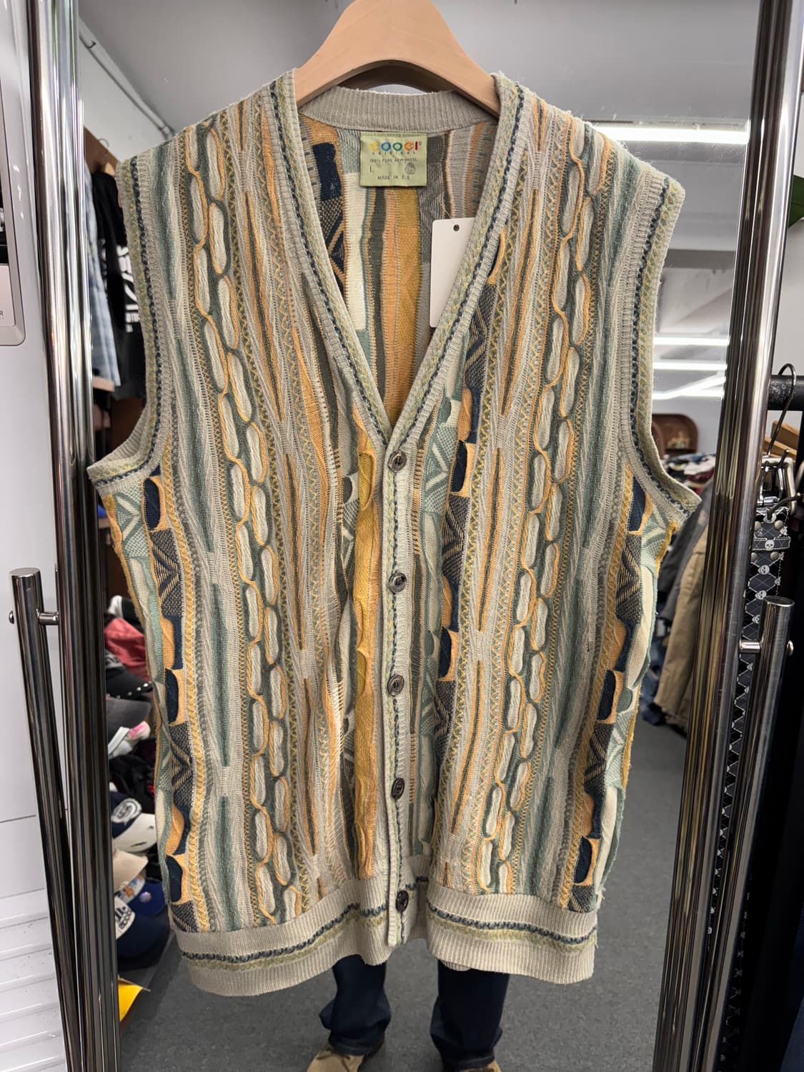쿠지 빈티지 케이블니트 조끼베스트 상품이미지1