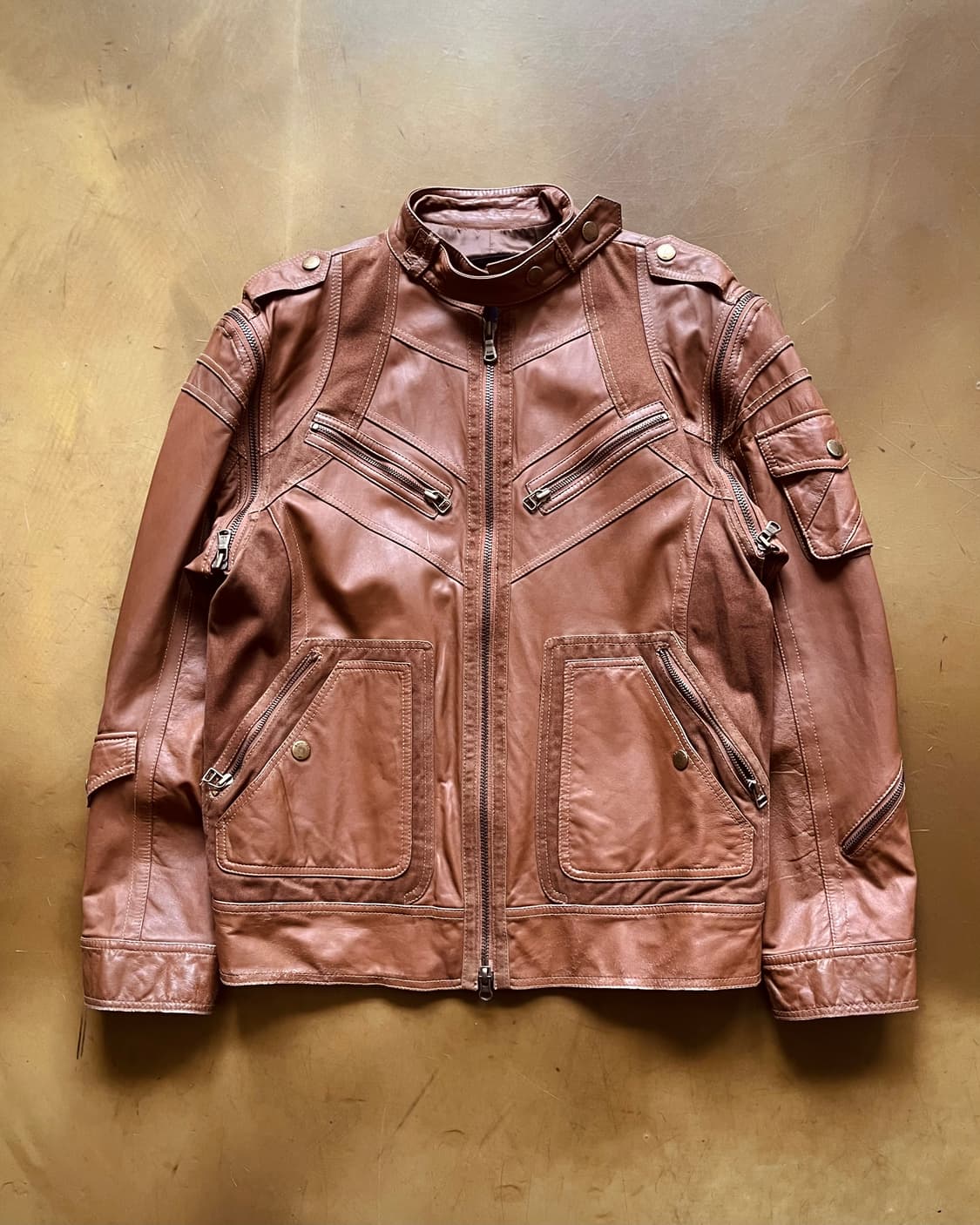 Vintage Technical 2-Way Leather Jacket 상품이미지4