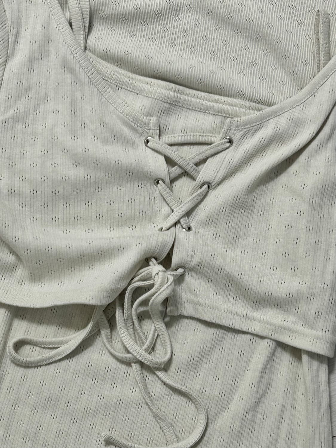 밀크티 아일렛 볼레로 가디건 나시 세트 상품이미지7