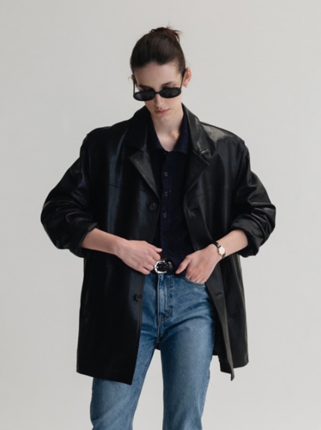 스트 램스킨 레더 하프자켓 정가 55만 상품이미지1