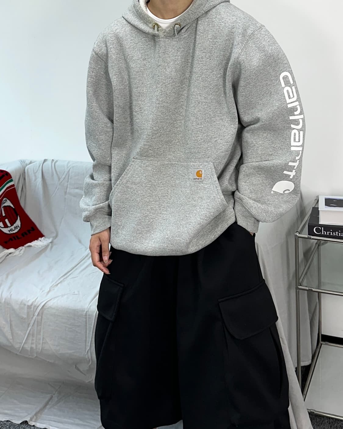 칼하트 그레이 후드티 L 상품이미지3