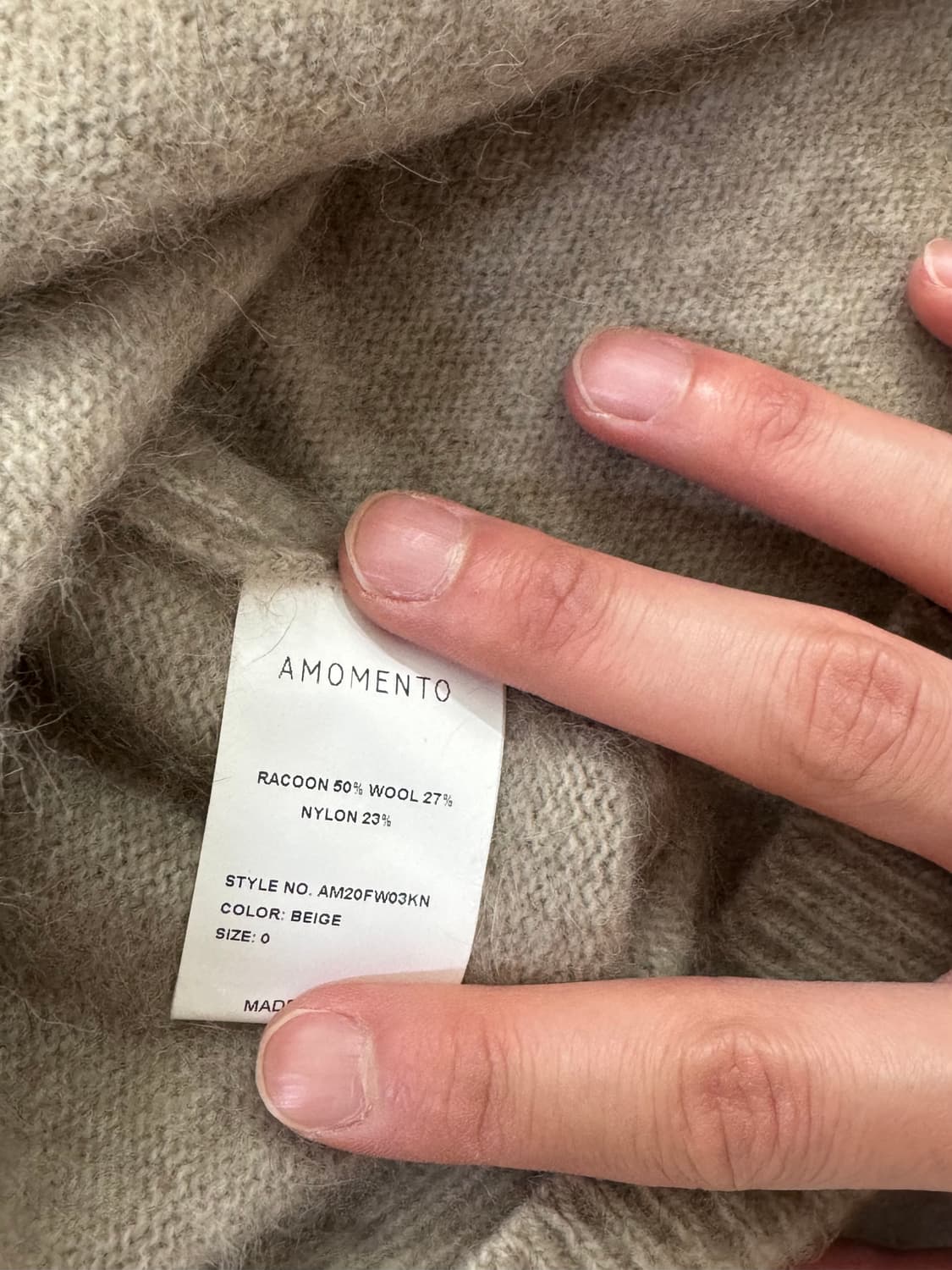 아모멘토 V넥 니트 0사이즈 상품이미지3