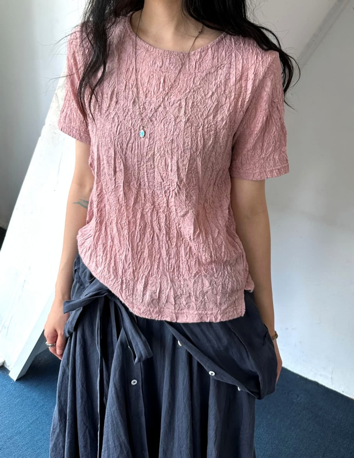 Irregular pattern wrinkled top 상품이미지9