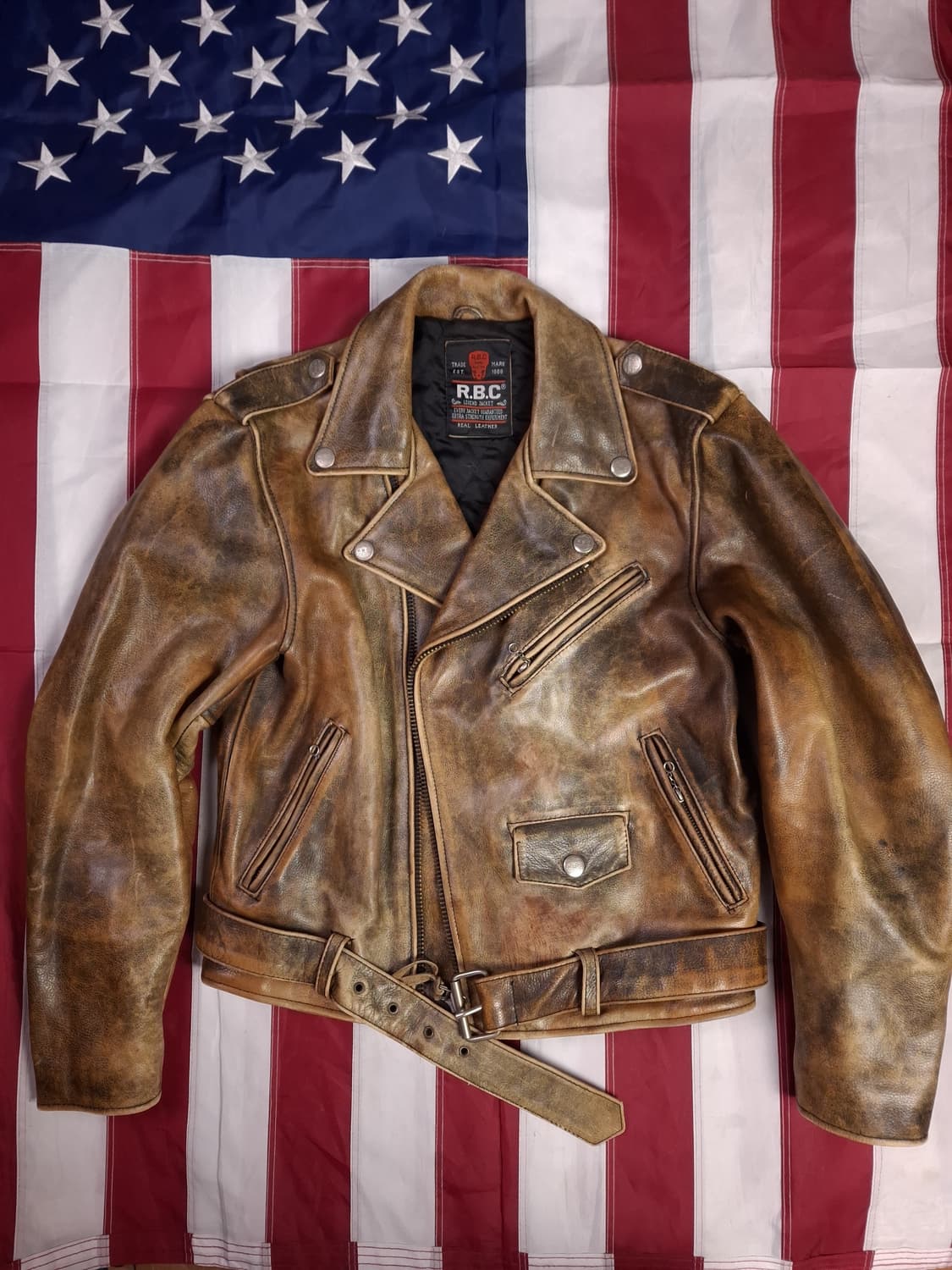 오리지날 R.B.C 리얼레더 더블 라이더자켓 상품이미지1