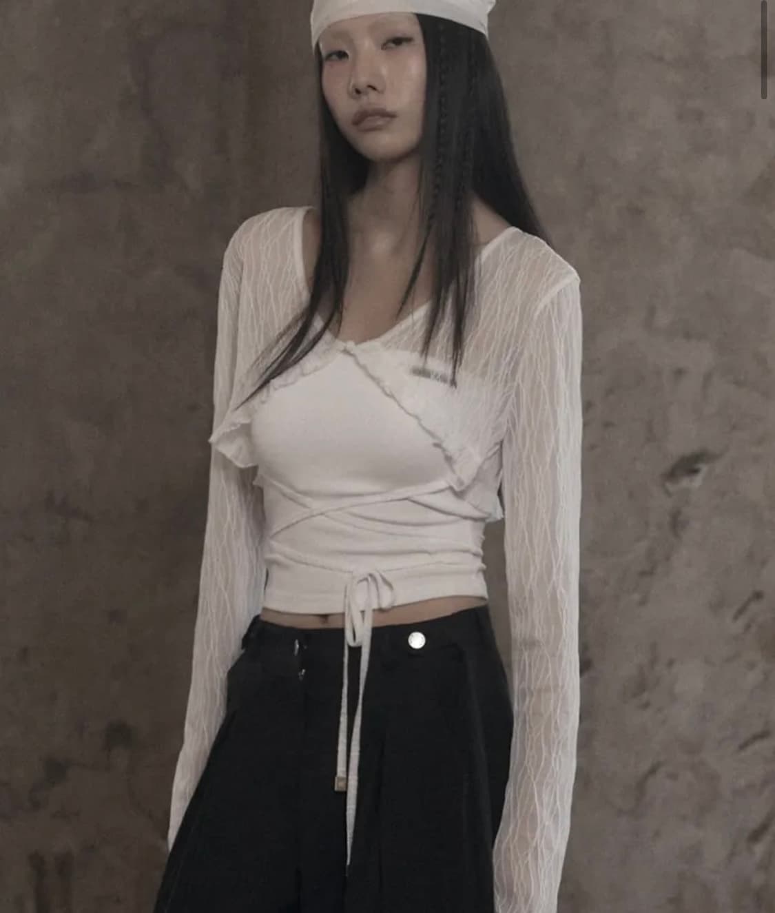 므넴 Woodgrain Bolero Cardigan 상품이미지1